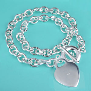 Silver "Tiffany Style" Heart Necklace
