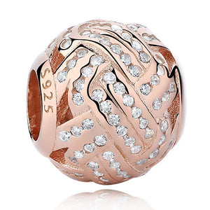 925 Sterling Silver & Rose Color Pandora Style Charms