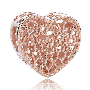925 Sterling Silver & Rose Color Pandora Style Charms