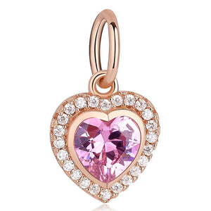 925 Sterling Silver & Rose Color Pandora Style Charms