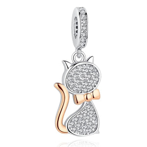 925 Sterling Silver & Rose Color Pandora Style Charms