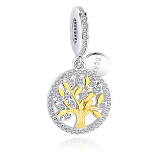 925 Sterling Silver & Rose Color Pandora Style Charms