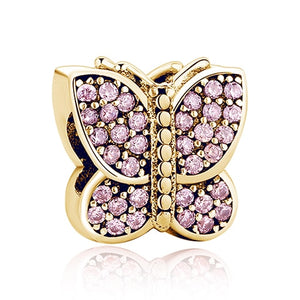 925 Sterling Silver & Rose Color Pandora Style Charms
