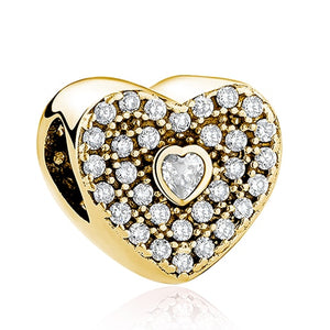 925 Sterling Silver & Rose Color Pandora Style Charms