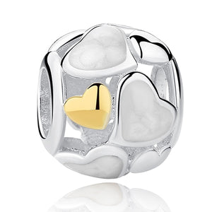 925 Sterling Silver & Rose Color Pandora Style Charms