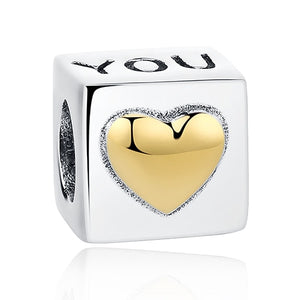925 Sterling Silver & Rose Color Pandora Style Charms