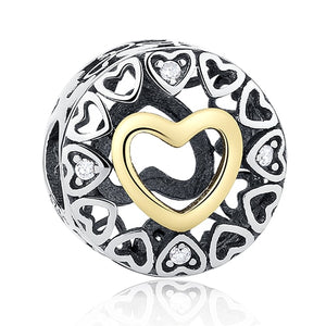 925 Sterling Silver & Rose Color Pandora Style Charms